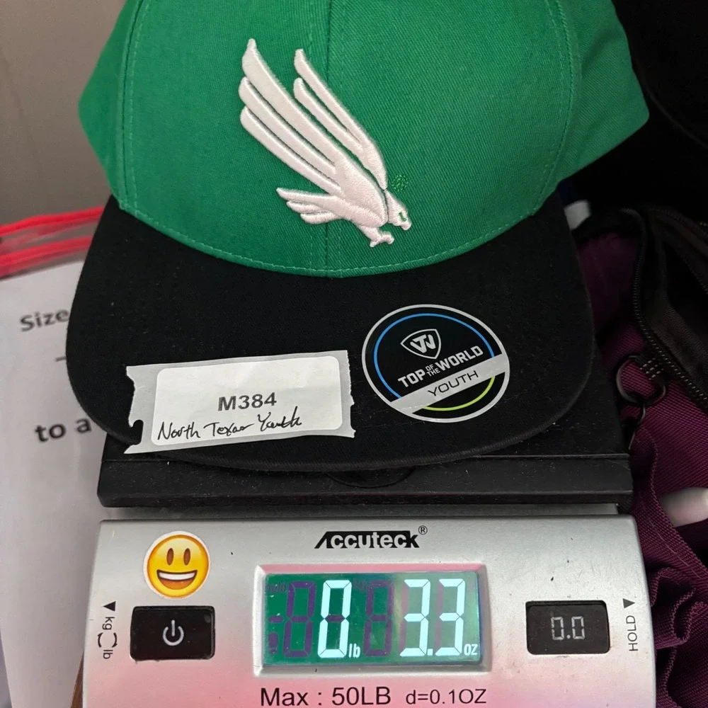 UNT North Texas Mean Green Eagle Cap Youth One Size Green Snapback Embroider NEW